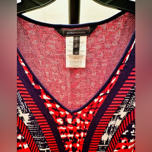 BCBGMAXAZRIA Glynn Silk Blend Bodycon Knit Dress, Multicolor, XS - Picture 2 of 11